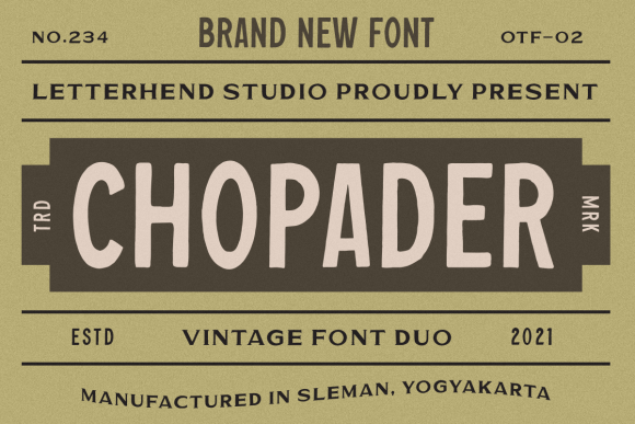 Chopader: A Bold Vintage Display Font for Handmade Creators
