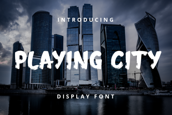 Playing City: A Chunky, Brushed Display Font for Bold Digital Headlines